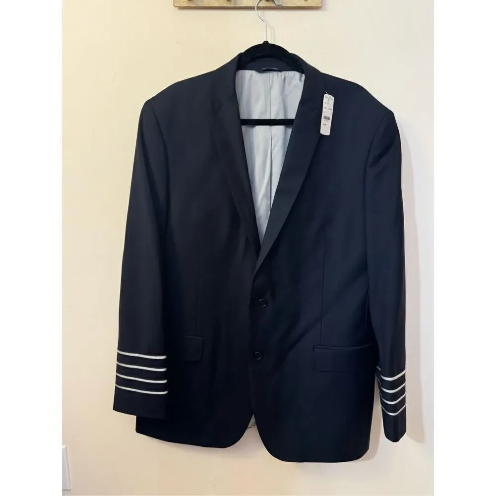 Brooks Brothers x NetJets Jacket Uniform Blazer Wool Blend Navy Blue Men 44L NWT - Picture 9 of 9
